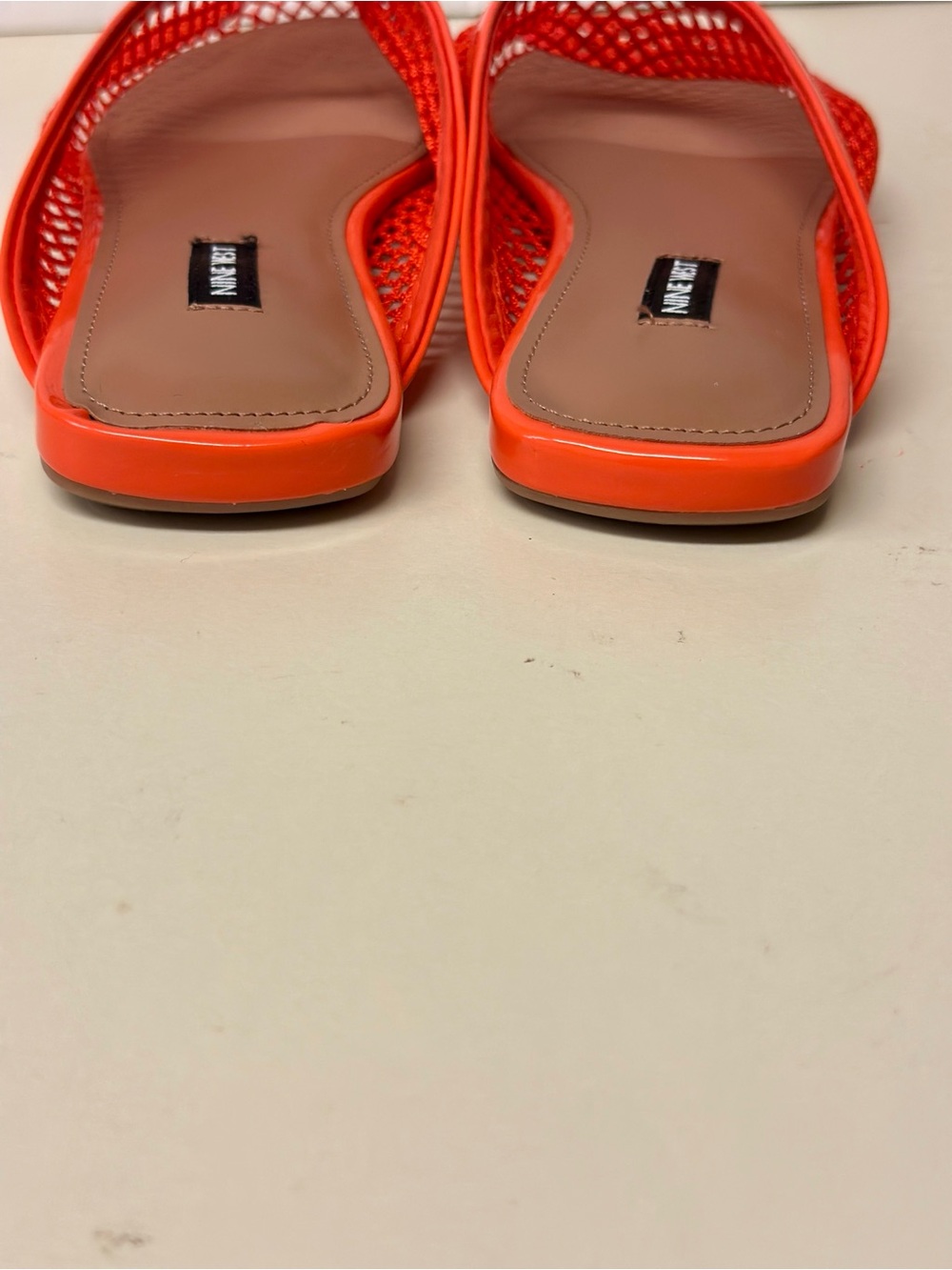 Nine West Bright Orange Mesh Slip-On Sandals - Picture 3 of 3